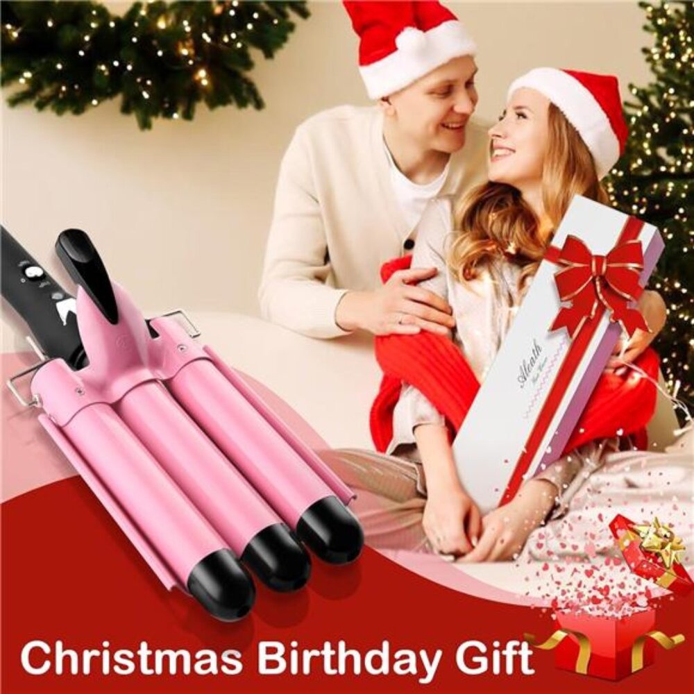 3 Barrel Curling Iron Hair Crimper: Birthday Gifts for Women Aleath Dual Voltage - Picture 2 of 7